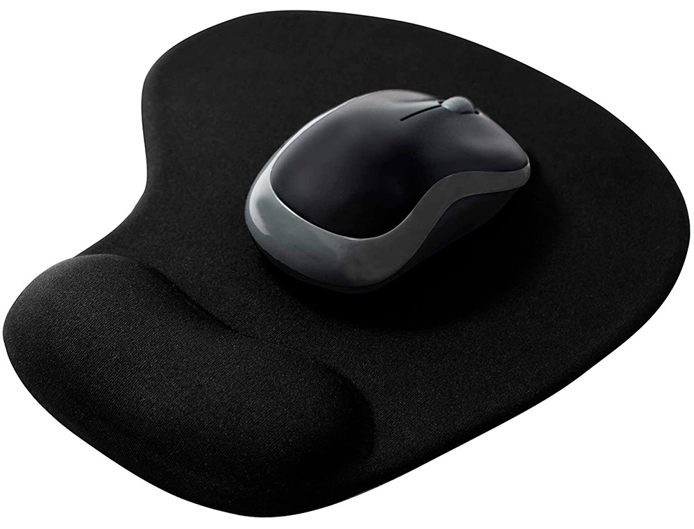 ALFOMBRILLA PARA RATON Q-CONNECT REPOSAMUECAS DE GEL COLOR NEGRO 190X230X20 MM