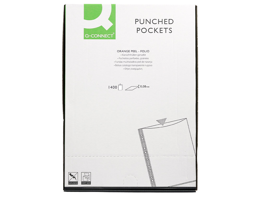 FUNDA MULTITALADRO Q-CONNECT FOLIO 80 MC PIEL DE NARANJA CAJA DE 1400 UNIDADES