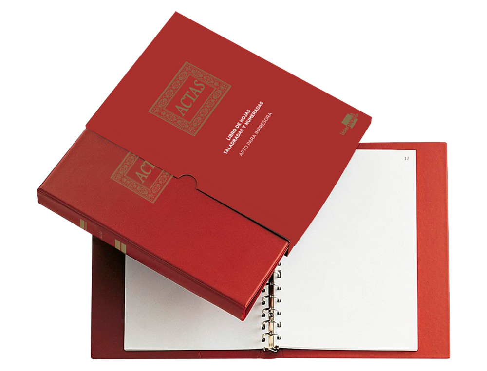 LIBRO LIDERPAPEL DIN A4 ACTAS 30 ANILLAS CON 100 HOJAS MOVIBLES FOLIADAS