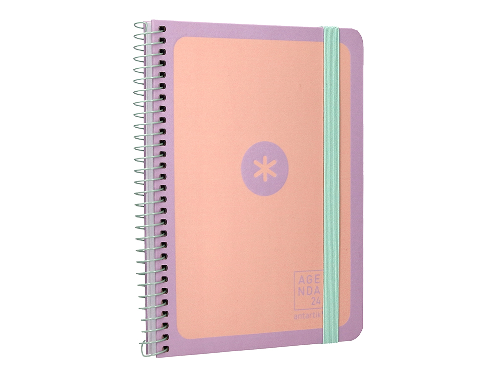 AGENDA DE OFICINA ANTARTIK A6+ 2024 SEMANA VISTA 80 GR CON SOBRE Y 3 HOJAS PEGATINAS PEACH 130X175 MM