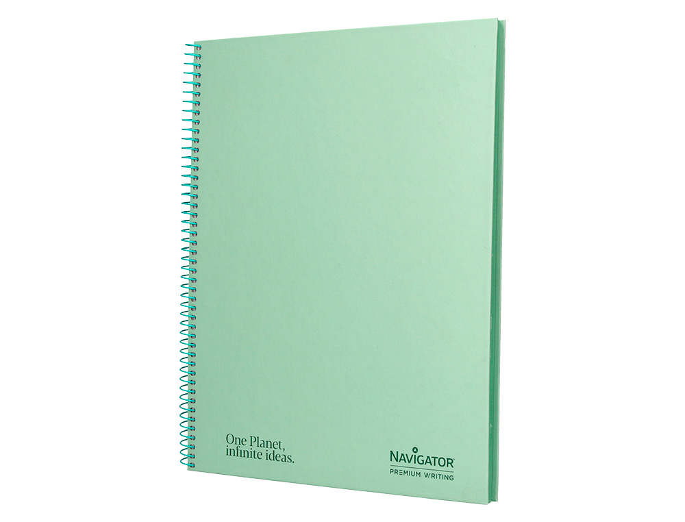 CUADERNO ESPIRAL NAVIGATOR A4 MICRO TAPA FORRADA 80H 80GR CUADRO 5MM 1 BANDA COLOR MENTA
