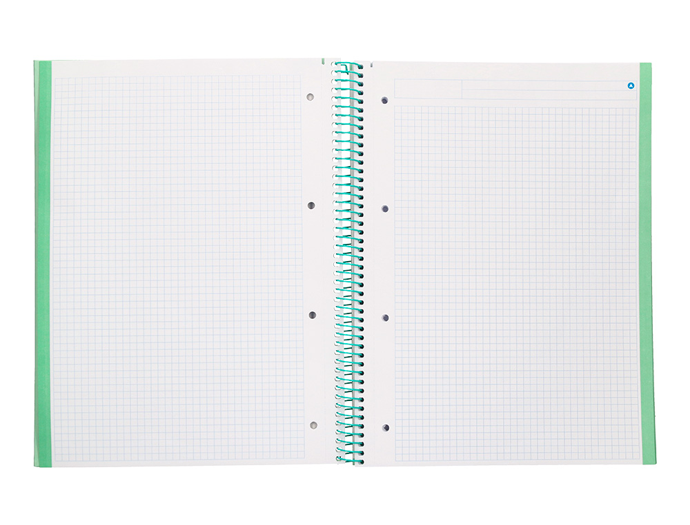 CUADERNO ESPIRAL NAVIGATOR A4 MICRO TAPA FORRADA 80H 80GR CUADRO 5MM 1 BANDA COLOR MENTA