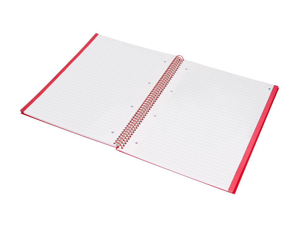 CUADERNO ESPIRAL NAVIGATOR A4 MICRO TAPA FORRADA 80H 80GR HORIZONTAL 1 BANDA COLOR ROJO