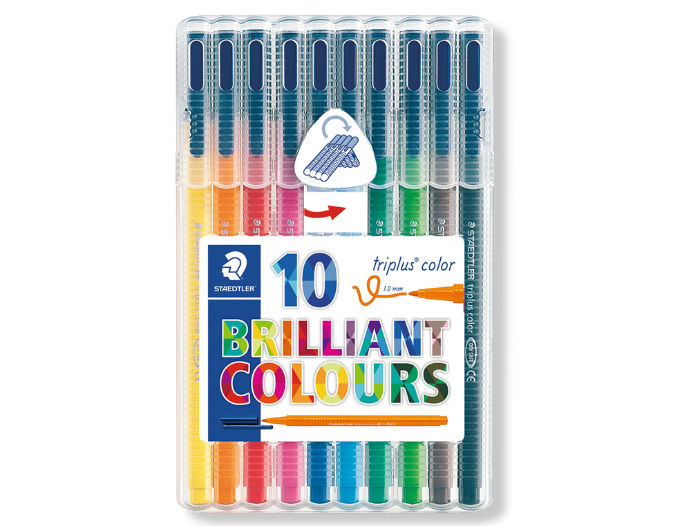ROTULADOR STAEDTLER TRIPLUS COLOR 323 ESTUCHE DE 10 UNIDADES COLORES SURTIDOS