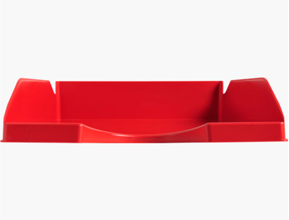 BANDEJA SOBREMESA PLASTICO Q-CONNECT ROJO OPACO 240X70X340 MM