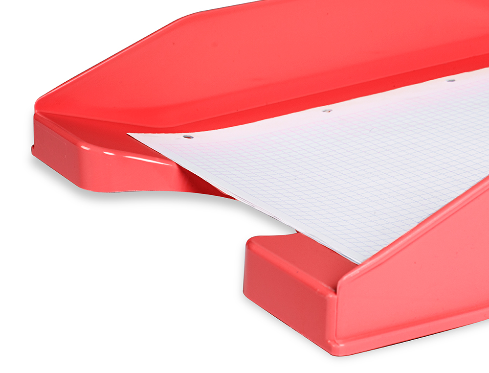 BANDEJA SOBREMESA PLASTICO Q-CONNECT ROJO OPACO 240X70X340 MM