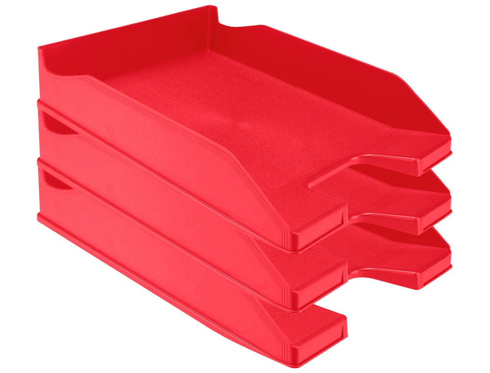 BANDEJA SOBREMESA PLASTICO Q-CONNECT ROJO OPACO 240X70X340 MM