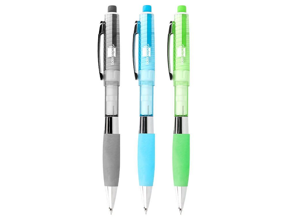 PORTAMINAS LIDERPAPEL 0,5 MM CON GOMA Y SUJECION SOFT COLORES SURTIDOS
