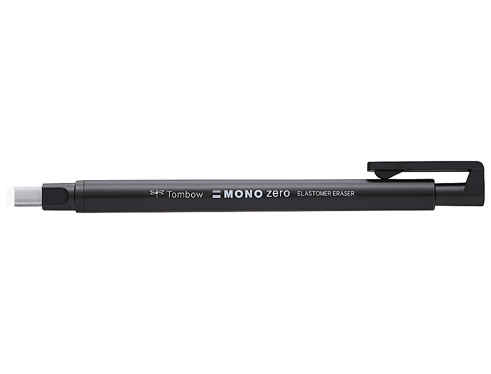 PORTAGOMAS TOMBOW CON CLIP PUNTA GOMA BLANCA RECTANGULAR 2,5 X 5 MM COLOR NEGRO