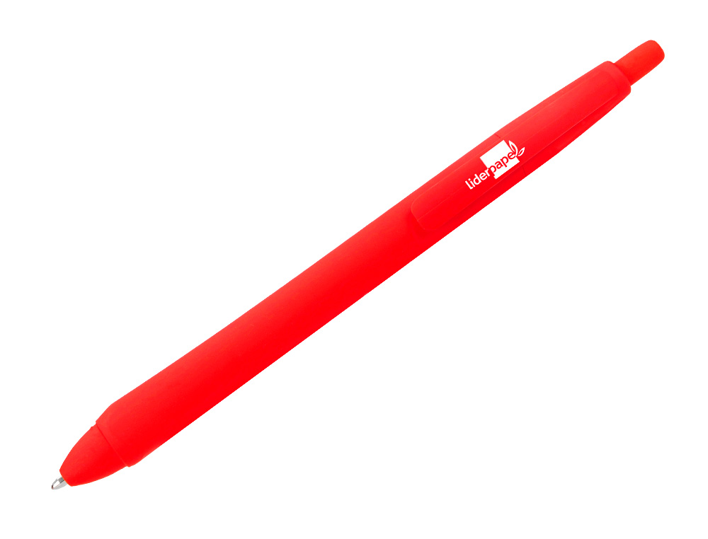 BOLIGRAFO LIDERPAPEL GUMMY TOUCH RETRACTIL 1,0 MM TINTA ROJA