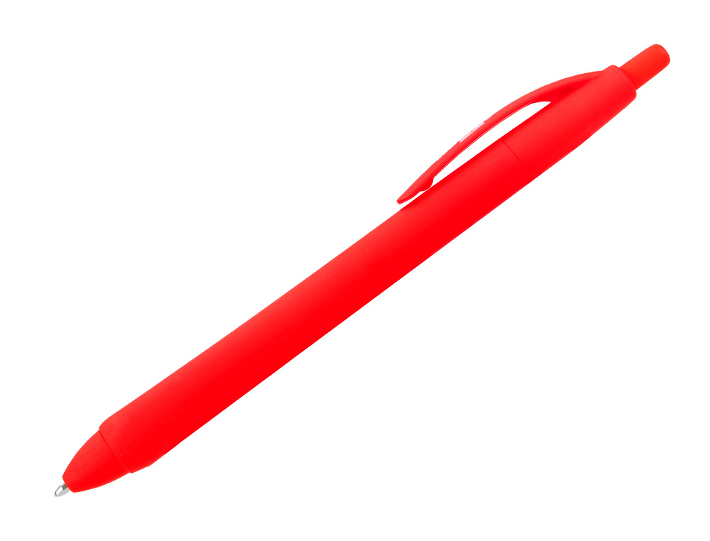 BOLIGRAFO LIDERPAPEL GUMMY TOUCH RETRACTIL 1,0 MM TINTA ROJA