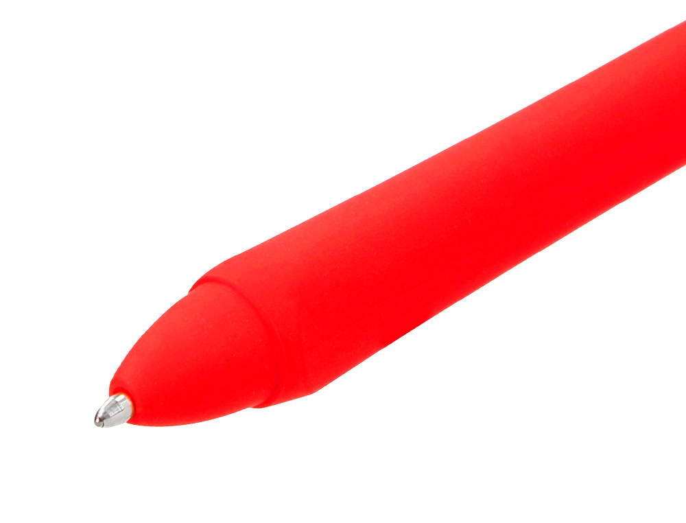 BOLIGRAFO LIDERPAPEL GUMMY TOUCH RETRACTIL 1,0 MM TINTA ROJA