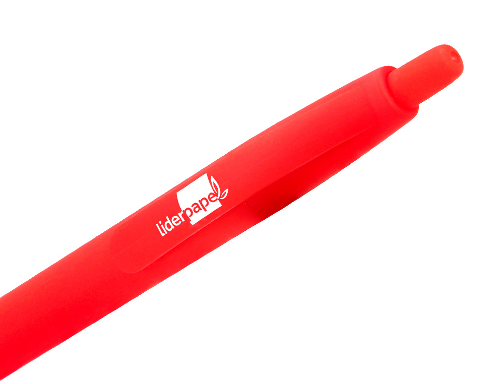 BOLIGRAFO LIDERPAPEL GUMMY TOUCH RETRACTIL 1,0 MM TINTA ROJA