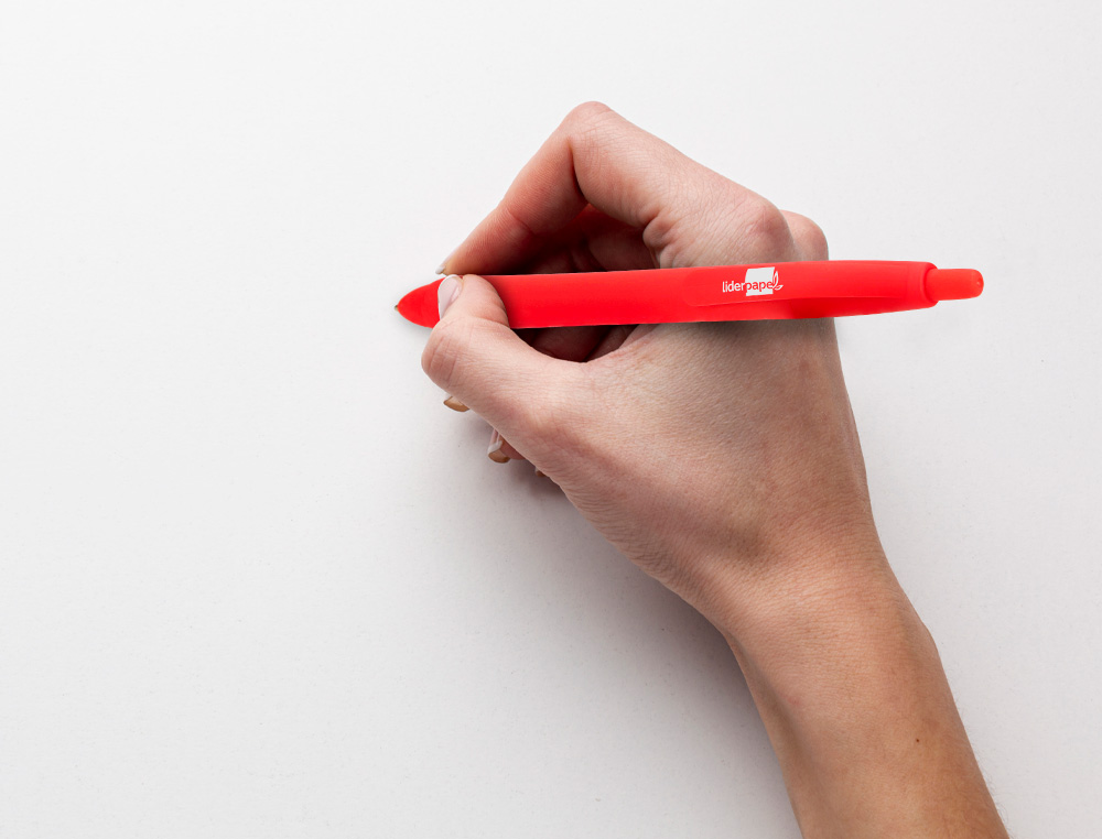 BOLIGRAFO LIDERPAPEL GUMMY TOUCH RETRACTIL 1,0 MM TINTA ROJA