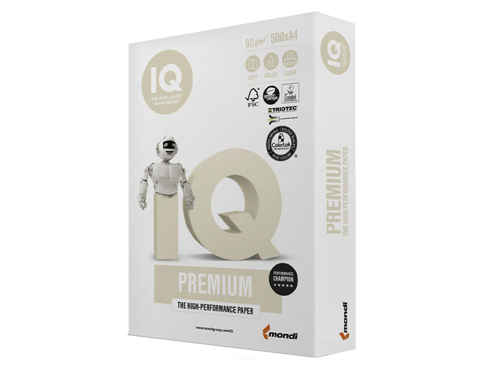PAPEL FOTOCOPIADORA IQ PREMIUM DIN A4 90 GRAMOS PAQUETE DE 500 HOJAS