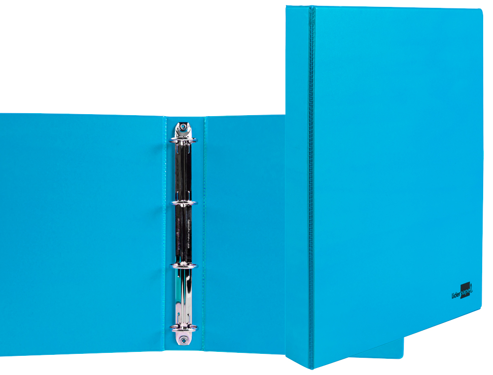CARPETA DE 4 ANILLAS 25 MM MIXTAS LIDERPAPEL A4 CARTON FORRADO PVC AZUL