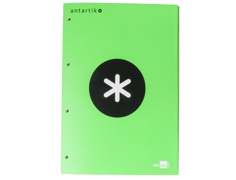 BLOC ENCOLADO LIDERPAPEL ANTARTIK CUADRO 5 MM A4 NATURAL 80 H 100 GR COLOR VERDE