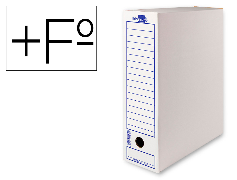 CAJA ARCHIVO DEFINITIVO LIDERPAPEL ECOUSE CARTON 100% RECICLADO FOLIO PROLONGADO 388X275X116MM 340G/M2