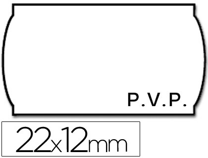 ETIQUETAS METO ONDULADAS 2X12 MM PVP BLANCA ADH.2 ROLLO 1500 ETIQUETAS