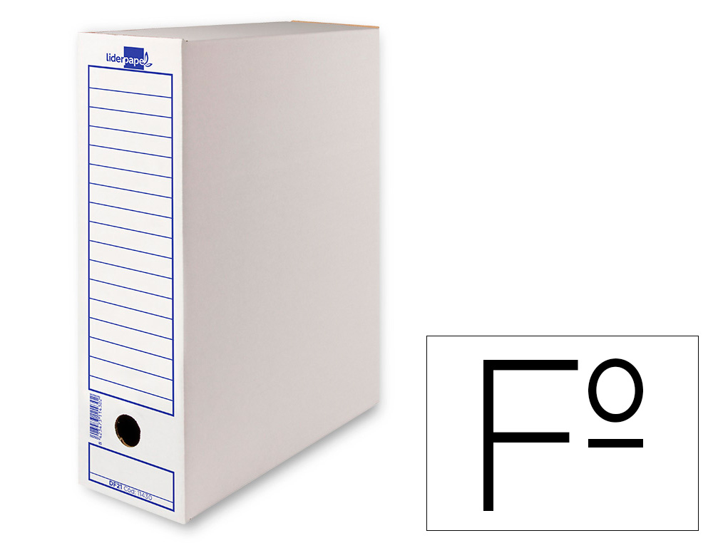 CAJA ARCHIVO DEFINITIVO LIDERPAPEL ECOUSE CARTON 100% RECICLADO 104 FOLIO 365X251X100MM 325G/M2