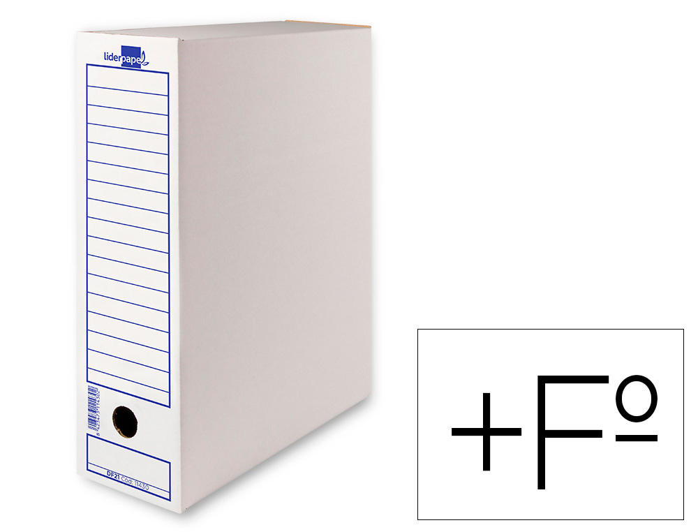 CAJA ARCHIVO DEFINITIVO LIDERPAPEL ECOUSE CARTON 100% RECICLADO FOLIO PROLONGADO 388X275X116MM 325G/M2
