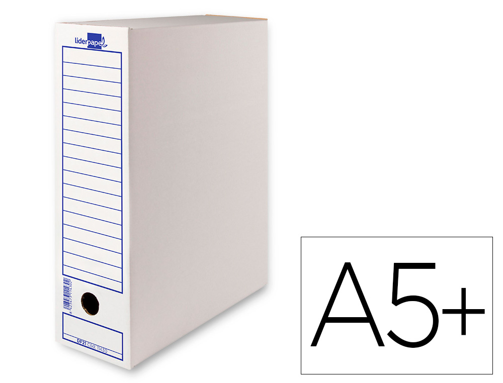 CAJA ARCHIVO DEFINITIVO LIDERPAPEL ECOUSE CARTON 100% RECICLADO 103 CUARTO 278X213X105MM 325G/M2