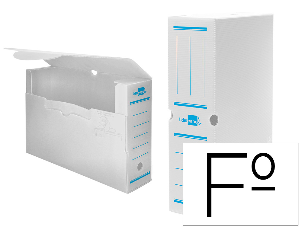 CAJA ARCHIVO DEFINITIVO PLASTICO LIDERPAPEL BLANCO 360X260X100 MM