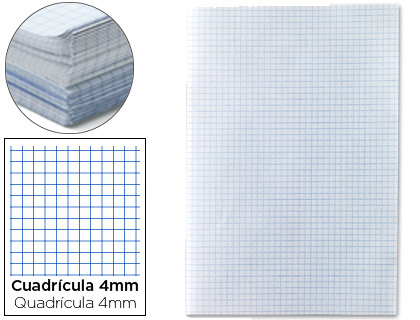 PAPEL FLORETE LIDERPAPEL CUADRO 4MM 60G/M2 PAQUETE DE 250 HOJAS