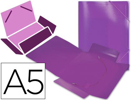 CARPETA LIDERPAPEL GOMAS SOLAPAS 34976 POLIPROPILENO DIN A5 VIOLETA