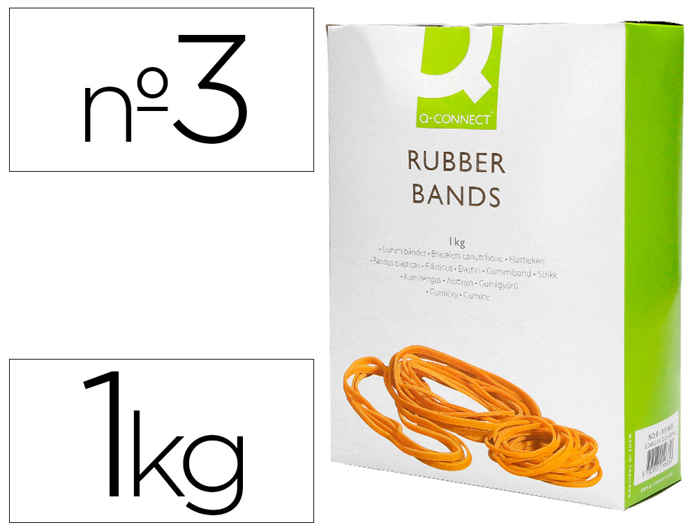 GOMILLAS ELASTICAS Q-CONNECT 1000 GR NUMERO 3 30 X 2 MM