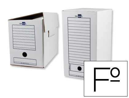 CAJA ARCHIVO DEFINITIVO LIDERPAPEL ECOUSE CARTON 100% RECICLADO FOLIO DOBLE ANCHO 367X251X200MM 325G/M2